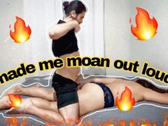 Masseur fucks me hot during the massage with cream on my bed and makes me moan