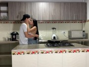 Preview 1 of Passionate sex in the kitchen and a lot of cum at the end