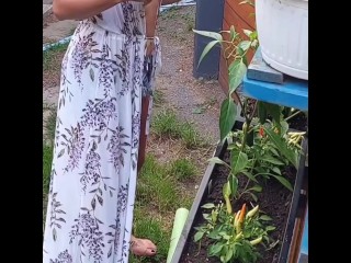 Gardening braless Video