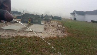 TAKING A PISS OUT IN THA CEMETERY.....