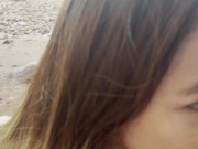 Preview 2 of I'm a slutty whore and I suck dick on a public beach because I like it