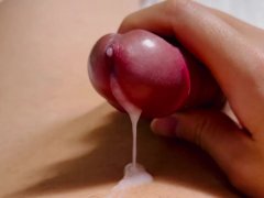 Japanese Male closeup masturbation and cumshot dripping pulsing penis