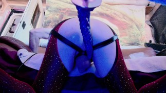 Long Purple Anal Dildo Streching My Ass!!!!
