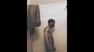 Small cock black man drinks his own piss in the shower and gives his opinion  about how HIS taste.