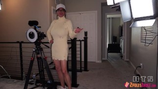 Behind the scenes with Rebel Lynn 2 Cocks in her pretty Pussy