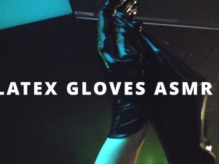 ラテックス手袋ASMR |短いラテックス手袋を間近で着用する