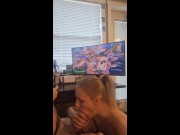 Preview 3 of Playing Xbox while getting head from her girlfriend
