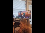 Preview 4 of Playing Xbox while getting head from her girlfriend