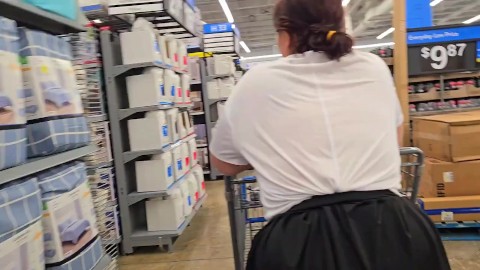 no panties | in walmart showing off my ass | people are looking