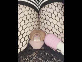 Sissy Sabrina has a Cagegasm Video