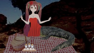 [SOMENTE ÁUDIO] Garota australiana crocodilo não fatal Vore ASMR Encenação (PARTE 7)