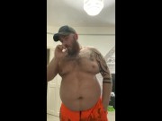 Preview 6 of Builder Danny Wyatt takes a smoke break showing off his big belly