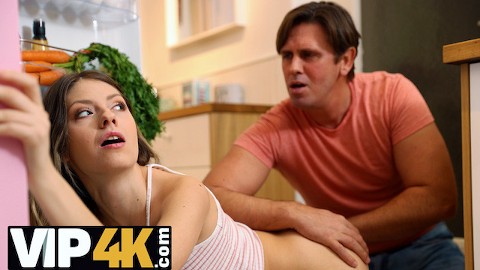 STUCK4K. Kitchen is a perfect place for horny man to fuck girl