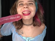 Preview 1 of Blowjob with pink Dildo