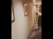 Preview 2 of flashing my tittys in the hallway of my cruise.. headed to my room to fuck a guy I met at the casino