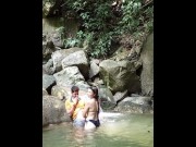 Preview 1 of I'm out for a walk with my neighbor and I fuck her in the river
