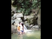 Preview 3 of I'm out for a walk with my neighbor and I fuck her in the river