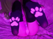 Preview 1 of Sweet Alt Girl with cat paws masturbates her tight cute pussy