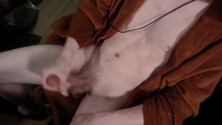 Big White Cock Jerk Off Session Ends in Thick Cumshot (New Angle from Livestreaming) porn video thumbnail