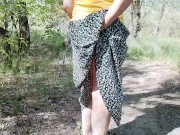 Preview 5 of German MILF walking in the park showing off her charms under her skirt wanted to pee