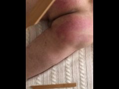 wife broke her paddle on his slave husband ass...morning ass training!!!!
