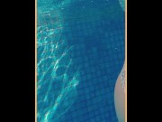 Preview 2 of Wifey flashes her tits in the hotel pool