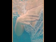 Preview 5 of Wifey flashes her tits in the hotel pool