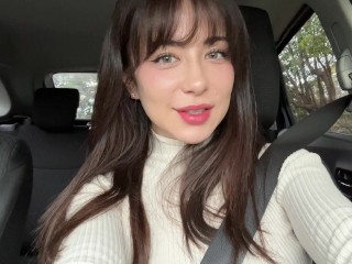 Cutie Risks Being Caught  Creaming and Squirting in Car Video