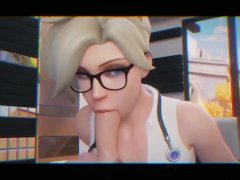Super Blonde Girl From Overwatch Take Cum on Face!