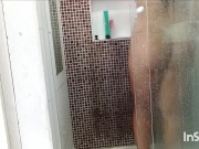 Preview 2 of I caught the brunette with the big ass in the bathroom