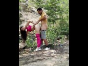 Preview 4 of I kiss with a strange girl, she sucks my penis and I fuck her in different poses outdoors.