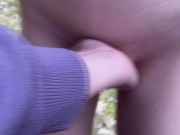 Preview 2 of Brunette with an inflated ass was fucked hard in the forest