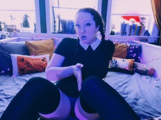 Thick Wednesday Addams Monster Dildo Fuck with Anal Play