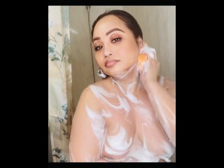 Busty Asian enjoying soaping her big tits🍈🍈 Video