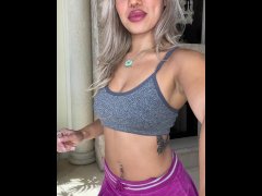 Blonde Asian Babe Luna Luxe Flashing Her Small