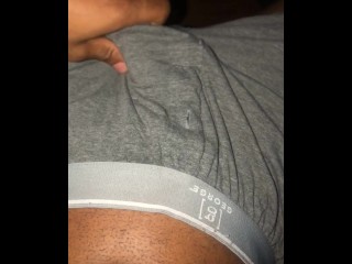 Small dick asleep in gray briefs. Video