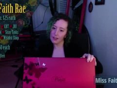 Sub Funded Shiny Thigh High Boot Unpackaging - Miss Faith Rae's Femdom Live Stream - Preview