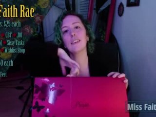 Sub Funded Shiny Thigh High Boot Unpackaging - Miss Faith Rae's Femdom Live Stream - Preview Video