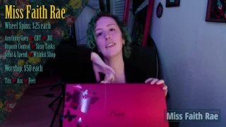 Sub Funded Shiny Thigh High Boot Unpackaging - Miss Faith Rae's Femdom Live Stream - Preview