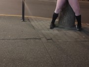 Preview 4 of MILF can't hold her pee and pisses on downtown public sidewalk