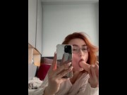 Preview 2 of Small teen redhead shows off her blowjob and deepthroat skill