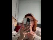 Preview 4 of Small teen redhead shows off her blowjob and deepthroat skill