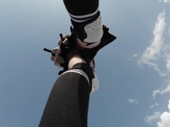 I RIDE A PENNY BOARD IN A SKIRT WITHOUT PANTIES