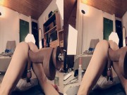 Preview 5 of Pup Jake plays with dildos and cums in 3D - use side-by-side 3D viewing in VR