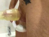 Filling a Fleshlight with Cum in the Shower. Intense Orgasm!