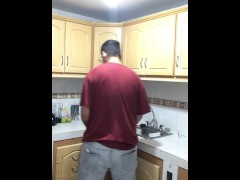 My sister-in-law makes me coffee and I ask her to give me a delicious blowjob in the kitchen and I f