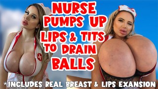 Bimbo Nurse gonfle ses seins, son cul et ses lèvres pour sauver le patient | Jessy Bunny