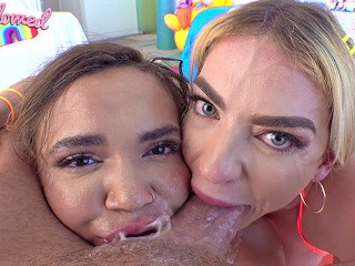 SWALLOWED Graycee Baybee and Naudi Nala Give Naughty Head