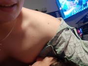 Preview 2 of Handicap Masturbates after Caregiver Sucks his Boy Titties