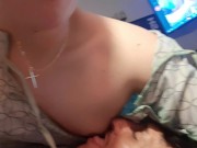 Preview 3 of Handicap Masturbates after Caregiver Sucks his Boy Titties